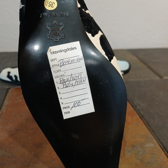 Bloomingdale Women's Mules 4.5 Cow Print Italy - Picture 10 of 13
